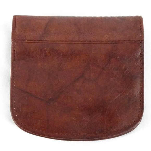 Buxton Wallet, Brown Leather Coin Purse, Small Bill Holder, Marbled Look Finish, - Picture 2 of 10
